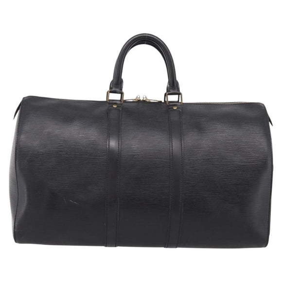 LOUIS VUITTON Epi Keepall 45 Boston Bag Noir M42972 LV Auth 205821A