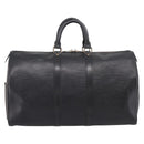 LOUIS VUITTON Epi Keepall 45 Boston Bag Noir M42972 LV Auth 205821A-3