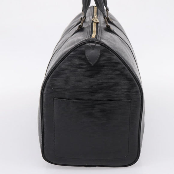 LOUIS VUITTON Epi Keepall 45 Boston Bag Noir M42972 LV Auth 205821A