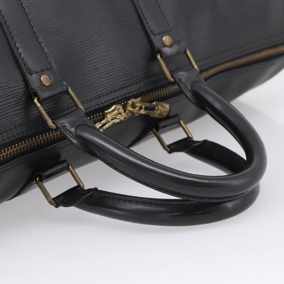 LOUIS VUITTON Epi Keepall 45 Boston Bag Noir M42972 LV Auth 205821A