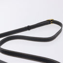CELINE Circle Shoulder Bag Leather Black Gold Tone Auth 205823-11