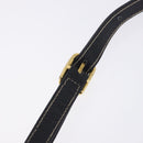 CELINE Circle Shoulder Bag Leather Black Gold Tone Auth 205823-13