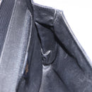 CELINE Circle Shoulder Bag Leather Black Gold Tone Auth 205823-25
