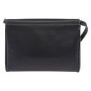 CELINE Circle Shoulder Bag Leather Black Gold Tone Auth 205823-4