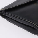 CELINE Circle Shoulder Bag Leather Black Gold Tone Auth 205823-8