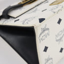 MCM Vicetos Hand Bag PVC Leather 2way White Gold Tone Auth 205825A-13