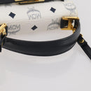 MCM Vicetos Hand Bag PVC Leather 2way White Gold Tone Auth 205825A-8