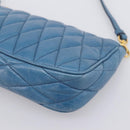 Miu Miu Shoulder Bag Leather Blue Gold Tone Auth 205826V-14