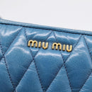 Miu Miu Shoulder Bag Leather Blue Gold Tone Auth 205826V-18