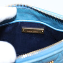 Miu Miu Shoulder Bag Leather Blue Gold Tone Auth 205826V-19