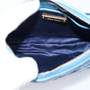 Miu Miu Shoulder Bag Leather Blue Gold Tone Auth 205826V-11