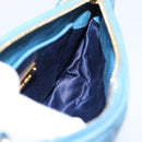 Miu Miu Shoulder Bag Leather Blue Gold Tone Auth 205826V-20