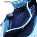 Miu Miu Shoulder Bag Leather Blue Gold Tone Auth 205826V-22