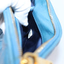 Miu Miu Shoulder Bag Leather Blue Gold Tone Auth 205826V-12