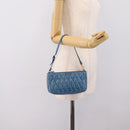 Miu Miu Shoulder Bag Leather Blue Gold Tone Auth 205826V-23