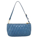 Miu Miu Shoulder Bag Leather Blue Gold Tone Auth 205826V-2