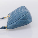 Miu Miu Shoulder Bag Leather Blue Gold Tone Auth 205826V-3