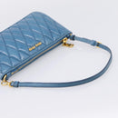Miu Miu Shoulder Bag Leather Blue Gold Tone Auth 205826V-7