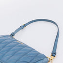 Miu Miu Shoulder Bag Leather Blue Gold Tone Auth 205826V-8