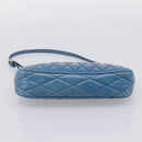 Miu Miu Shoulder Bag Leather Blue Gold Tone Auth 205826V-5