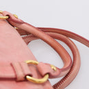 Miu Miu Vitellolux Hand Bag Leather 2way Pink Gold Auth 205828V-14