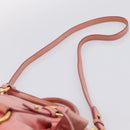 Miu Miu Vitellolux Hand Bag Leather 2way Pink Gold Auth 205828V-15