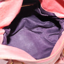 Miu Miu Vitellolux Hand Bag Leather 2way Pink Gold Auth 205828V-11