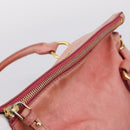 Miu Miu Vitellolux Hand Bag Leather 2way Pink Gold Auth 205828V-7