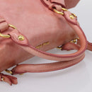 Miu Miu Vitellolux Hand Bag Leather 2way Pink Gold Auth 205828V-9