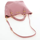 Miu Miu Hand Bag Leather 2way Pink Gold Tone Auth 205829A-9