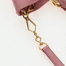 Miu Miu Hand Bag Leather 2way Pink Gold Tone Auth 205829A-16