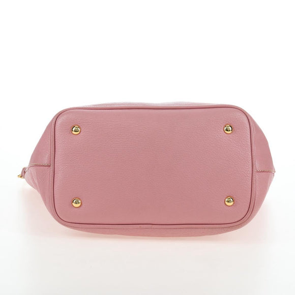 Miu Miu Hand Bag Leather 2way Pink Gold Tone Auth 205829A