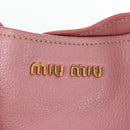 Miu Miu Hand Bag Leather 2way Pink Gold Tone Auth 205829A-22