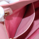Miu Miu Hand Bag Leather 2way Pink Gold Tone Auth 205829A-29