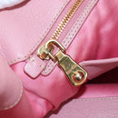 Miu Miu Hand Bag Leather 2way Pink Gold Tone Auth 205829A-30