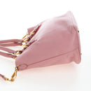 Miu Miu Hand Bag Leather 2way Pink Gold Tone Auth 205829A-3