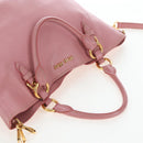 Miu Miu Hand Bag Leather 2way Pink Gold Tone Auth 205829A-6
