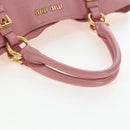 Miu Miu Hand Bag Leather 2way Pink Gold Tone Auth 205829A-7
