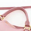 Miu Miu Hand Bag Leather 2way Pink Gold Tone Auth 205829A-14