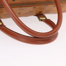 MCM Vicetos Boston Bag PVC Leather 2way Brown Gold Tone Auth 205832A-9