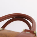 MCM Vicetos Boston Bag PVC Leather 2way Brown Gold Tone Auth 205832A-15