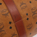 MCM Vicetos Boston Bag PVC Leather 2way Brown Gold Tone Auth 205832A-20