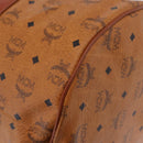 MCM Vicetos Boston Bag PVC Leather 2way Brown Gold Tone Auth 205832A-22
