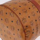 MCM Vicetos Boston Bag PVC Leather 2way Brown Gold Tone Auth 205832A-23