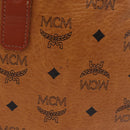 MCM Vicetos Boston Bag PVC Leather 2way Brown Gold Tone Auth 205832A-6