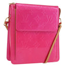 LOUIS VUITTON Monogram Vernis Motto Pouch Fuchsia Pink M91225 LV Auth 205834V-1