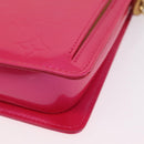 LOUIS VUITTON Monogram Vernis Motto Pouch Fuchsia Pink M91225 LV Auth 205834V-15