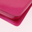 LOUIS VUITTON Monogram Vernis Motto Pouch Fuchsia Pink M91225 LV Auth 205834V-17