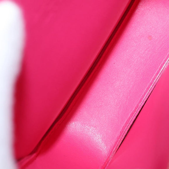 LOUIS VUITTON Monogram Vernis Motto Pouch Fuchsia Pink M91225 LV Auth 205834V