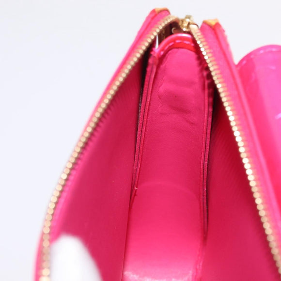 LOUIS VUITTON Monogram Vernis Motto Pouch Fuchsia Pink M91225 LV Auth 205834V